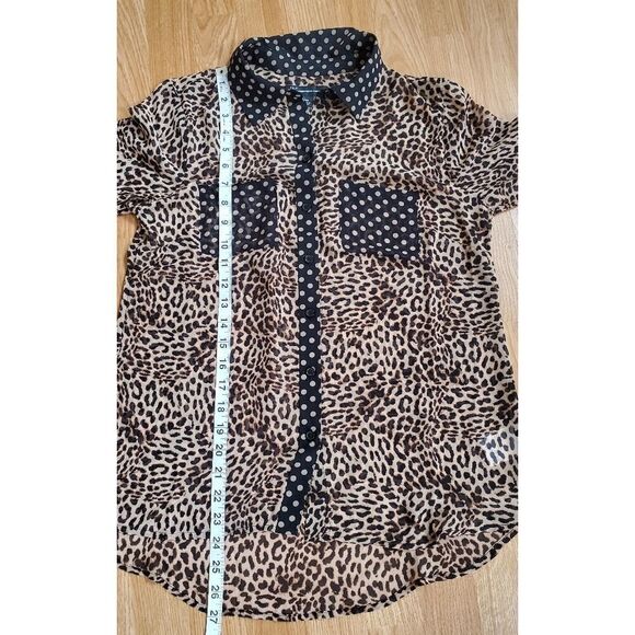 INC Leopard Dot Button-Up Shirt Size XS - Picture 9 of 12
